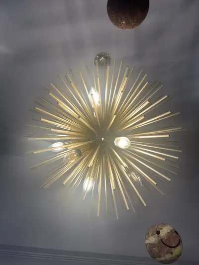 Excellent Condition - Gold Spikey Chandelier, View more
