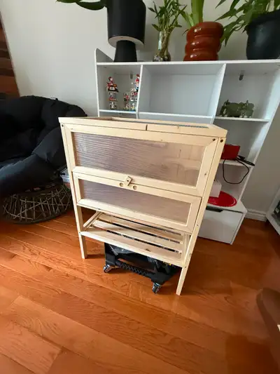 BRAND NEW 2-Tier Wooden Hamster Cage w/ Storage Shelf & Ramps, View more
