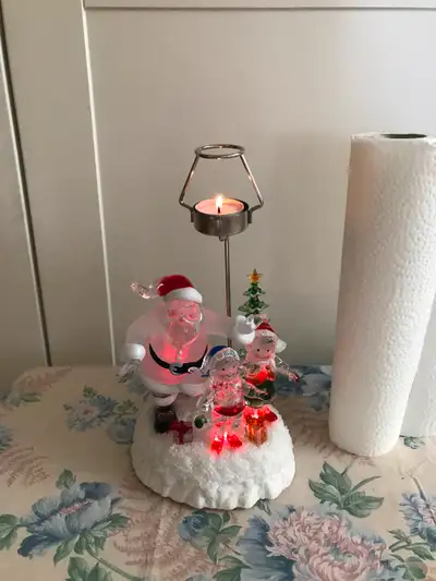 Decorative Christmas Santa light-up candle holder, View more