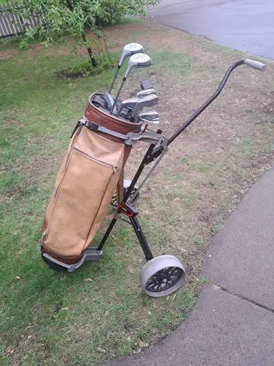 Golf Clubs and Cart, View more