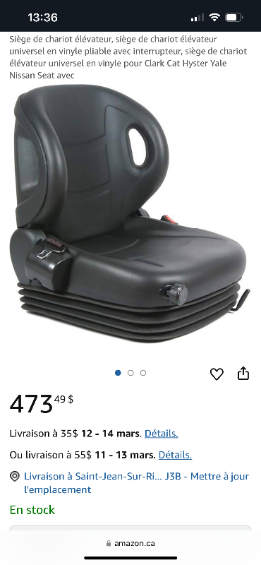 Siège de chariot élévateur ou autre avec suspension neuf jamais, View more