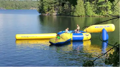 15' RAVE WATER TRAMPOLINE & 3 ATTACHMENTS, View more