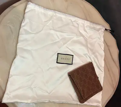 GUCCI GG Monogram Accessories Suede Pouch + Dust bag, View more