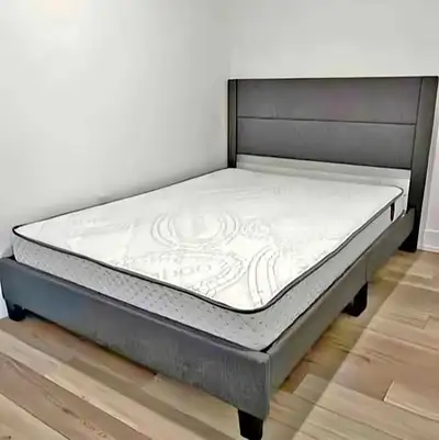 Queen size bed frame with mattress , View more