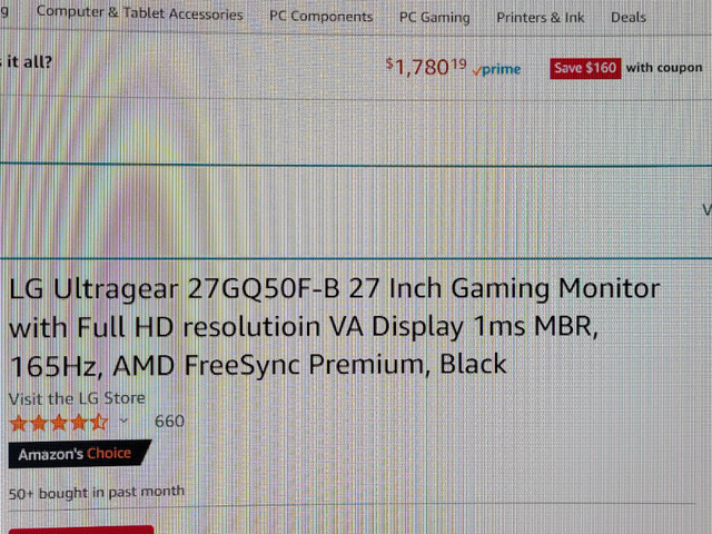 LG Ultragear 27GQ50F 27" 165HZ 1ms MBR gaming monitor. in Monitors in London - Image 4