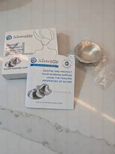 Retail for $69.99 USD. Silver nursing cups cool, soothe and protect. Natural healing properties of s...