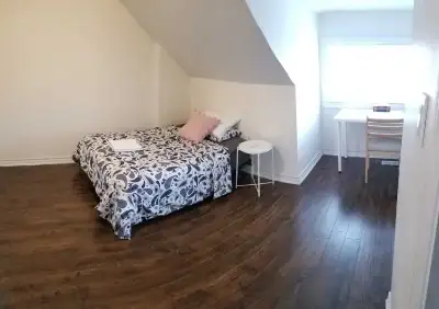 One quiet bedroom with PRIVATE washroom ensuite on top floor of a house (quiet and private). Fully f...