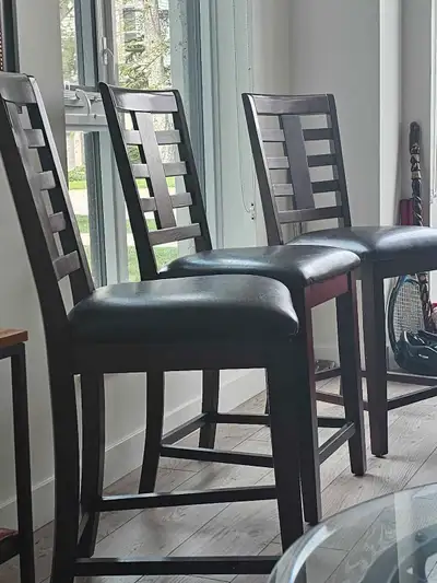 Dining High Chairs , Bar Stools, Solid Wood, Brown wood