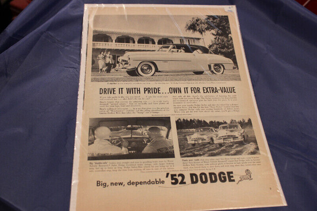 1952 Dodge Coronet Diplomat Original Ad in Arts & Collectibles in Calgary
