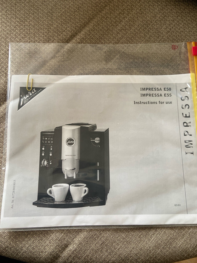 Jura Swiss impressa e50 espresso coffee grinder maker in Coffee Makers in Muskoka - Image 2