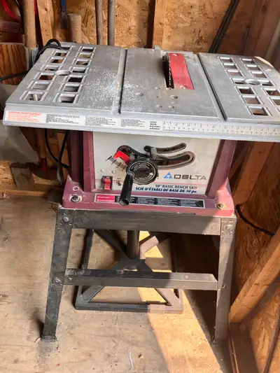 Delta 10” table saw with 3 blades, View more