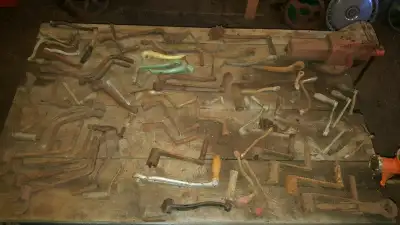 We have a huge selection of antique crank handles. Some are steel but the majority are cast iron. Th...