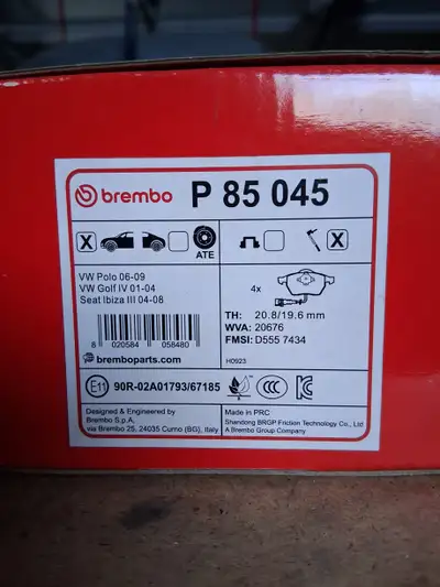 Brembo front brake pad set for VW Golf, VW Beetle, Audi TT etc. Part # P85045. Ordered wrong units....