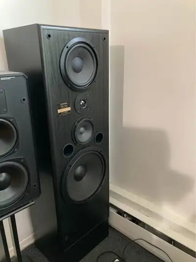 Vintage 1995 Pioneer CS-V935 upgraded floorstanding stereo speakers 4-Way front ported bass reflex d...