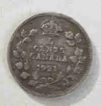 Extremely Rare Circulated 1921 Canadian Silver $.05c Nickel Coin, View more