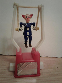 Tricky Trapeze Bozo Clown - Push Button Acrobat