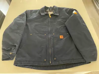 Carhartt Lined Work Jacket- Mens Large, Dark Blue, View more