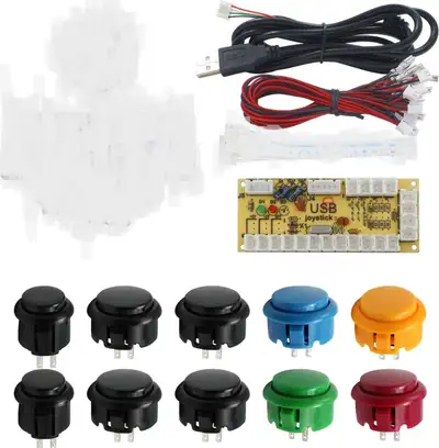 DIY Arcade Game Button and Joystick Controller USB WIRING KIT, View more