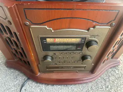 Vintage Record Player Stereo System – CD, Radio & Turntable, View more