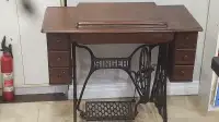 Vintage sewing table with 2 sewing machines