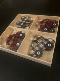 New! 8 wooden car ornaments 