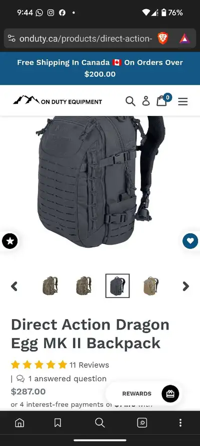 Direct Action Dragon Egg MkII Backpack, View more