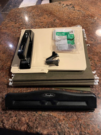School or Office Supplies, 3 hole punch, stapler and remover