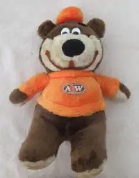 Vintage A&W Root Beer Toy Stuffy Plush Bear. 16 in. tall.