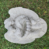 Beautiful cement angle bird bath planter.