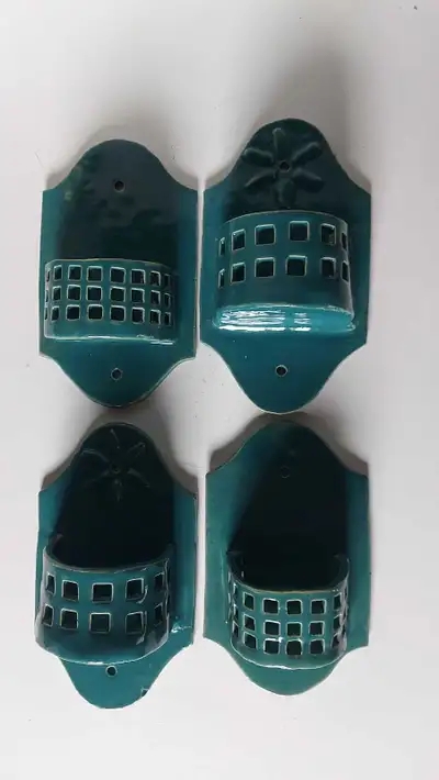Please check my other listings for more... Like NEW: 4 Handmade Vintage Ceramic Wall Sconce Candle H...