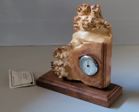 Koletech Design Maple Burl Wood Desktop Thermometer 