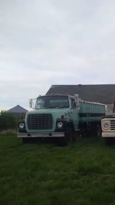1980 Ford Louisville 600, gas engine, roll down A/C, radio, steel box with steel floor, roll over ta...