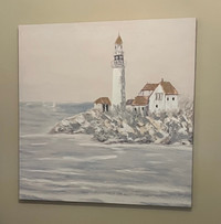 Large wall art canvas lighthouse/ocean/ nautical theme 