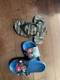 kid flip flop (size 11/12) & slip on sandals (size 12)