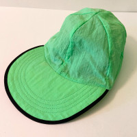 Vintage Reversible Kids Hat Neon Green and Black One Size Nylon