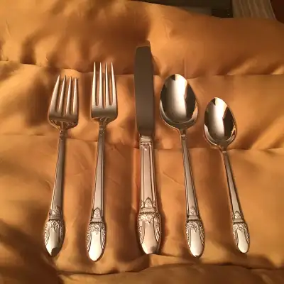 NEW Rogers Bros. 5 Piece Settings of “Balmoral” Silver, View more