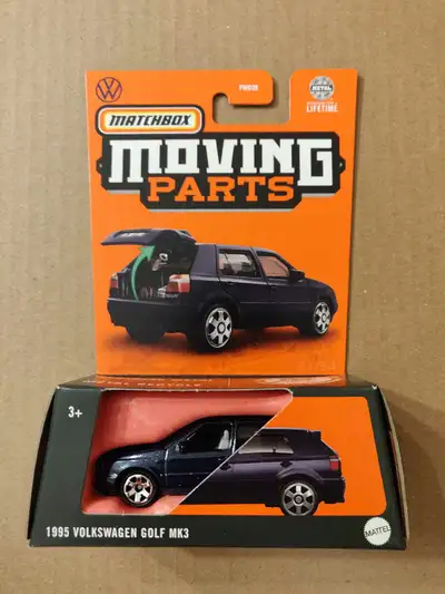 New Matchbox Moving Parts 1995 VW Volkswagen Golf Mk3 hatchback 1/64 diecast car with opening rear h...