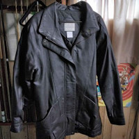 Brown ladies leather jacket size 14