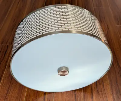 35 cm 2-Light Brushed Nickel Semi-Flushmount Light Fixture with, View more