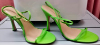 Stiletto Women's Shoe, Genuine Leather Upper, Green