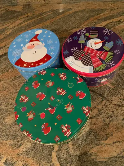 Metal tins for  Christmas cookies=new, View more