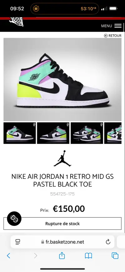 Jordan 1 presque jamais porter, tout propre