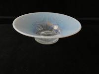Fenton White Opalescent Ribbed Bowl