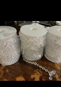 New (Lot of 3) Large Roll of Plastic Crystal Diamond Cut Beadso