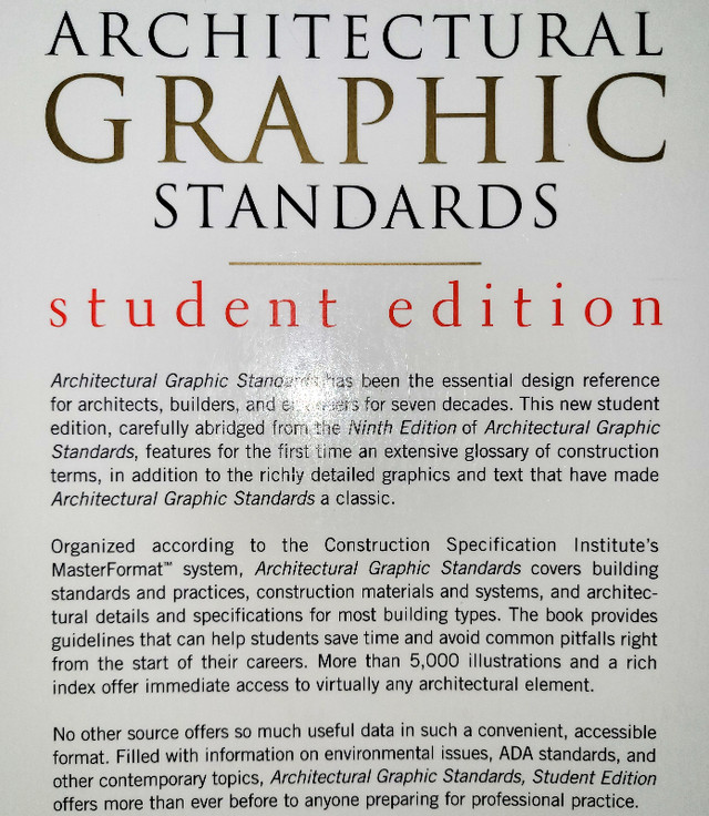 ⭐ Architectural Graphic Standards Book Student Edition in Textbooks in City of Toronto - Image 4
