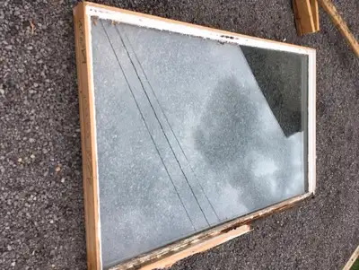 FREE-Used large window,wood frame,dual pane,some rot, View more