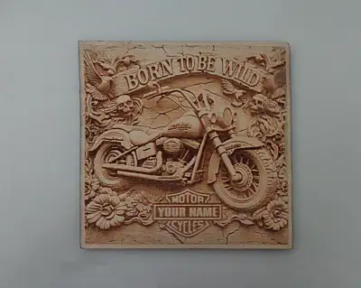 MOTORCYCLE SIGNS - Laser Cut - Custom work free I offer red mahogany, black, brown ,red, black cherr...