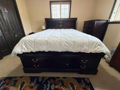 solid wood bed with drawers + Chester , View more