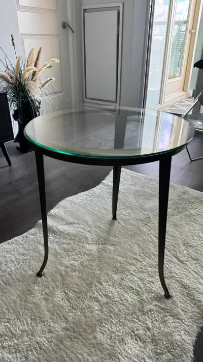 Maison round glass top metal side table , View more