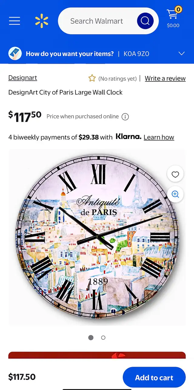 Parisian Bakery Wall Clock -FrenchCountry Wall Clock in Home Décor & Accents in Ottawa - Image 2